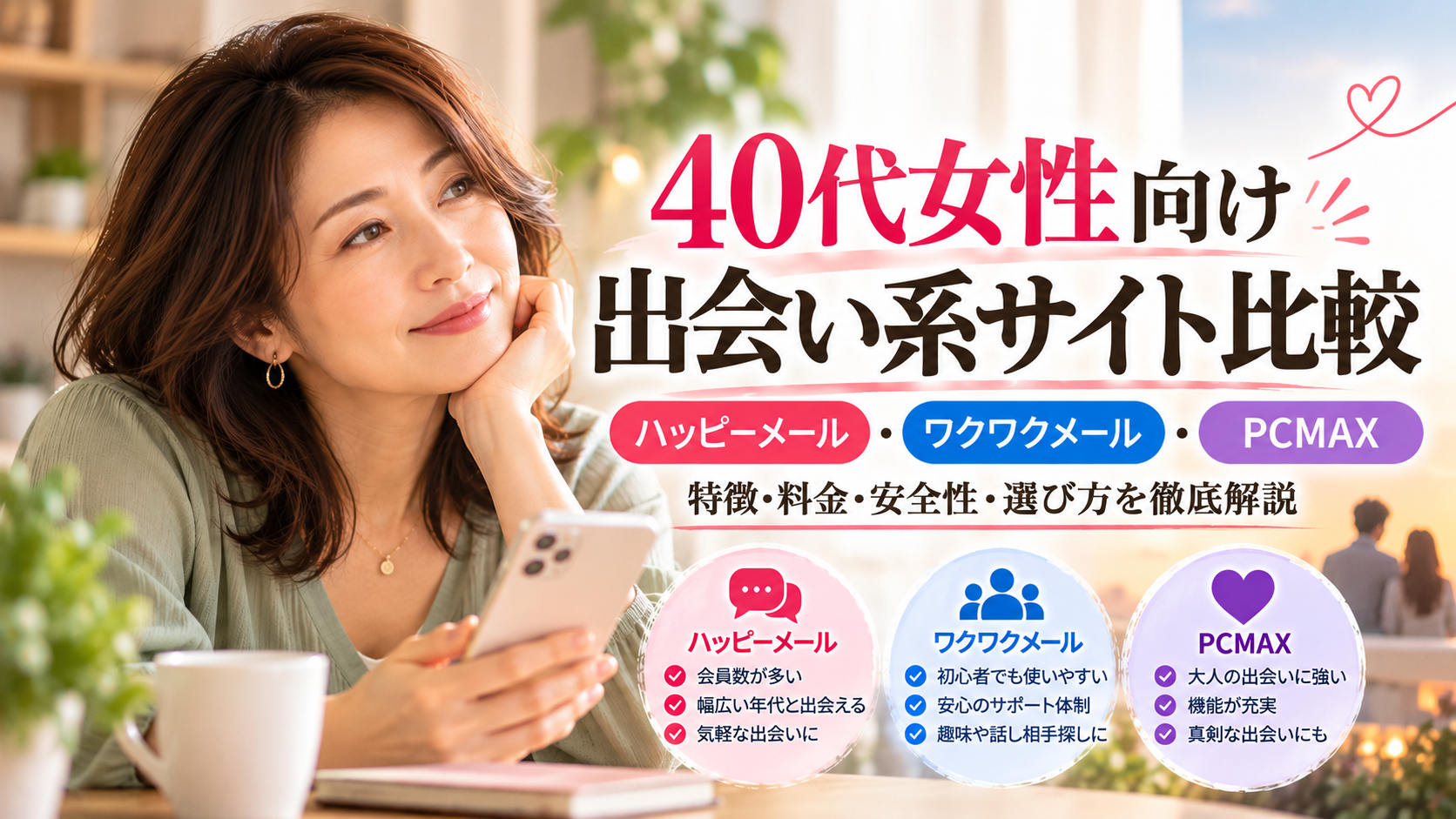 40代女性向け出会い系サイト比較